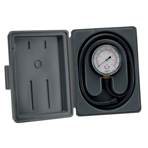 Low Pressure Gauge, 0 to 10 inH2O psi, 2-1/2 in Dial, 1/4 in NPT, Back Location, Steel Case Material
